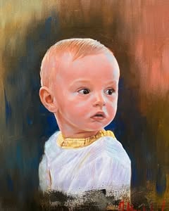 Portret u ulju na platnu, rad po porudžbini